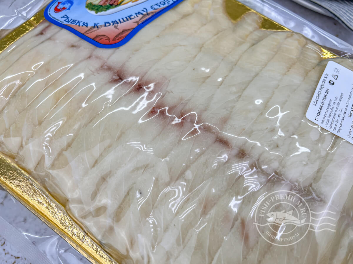 Масляная рыба холодного копчения 300 г. (нарезка)